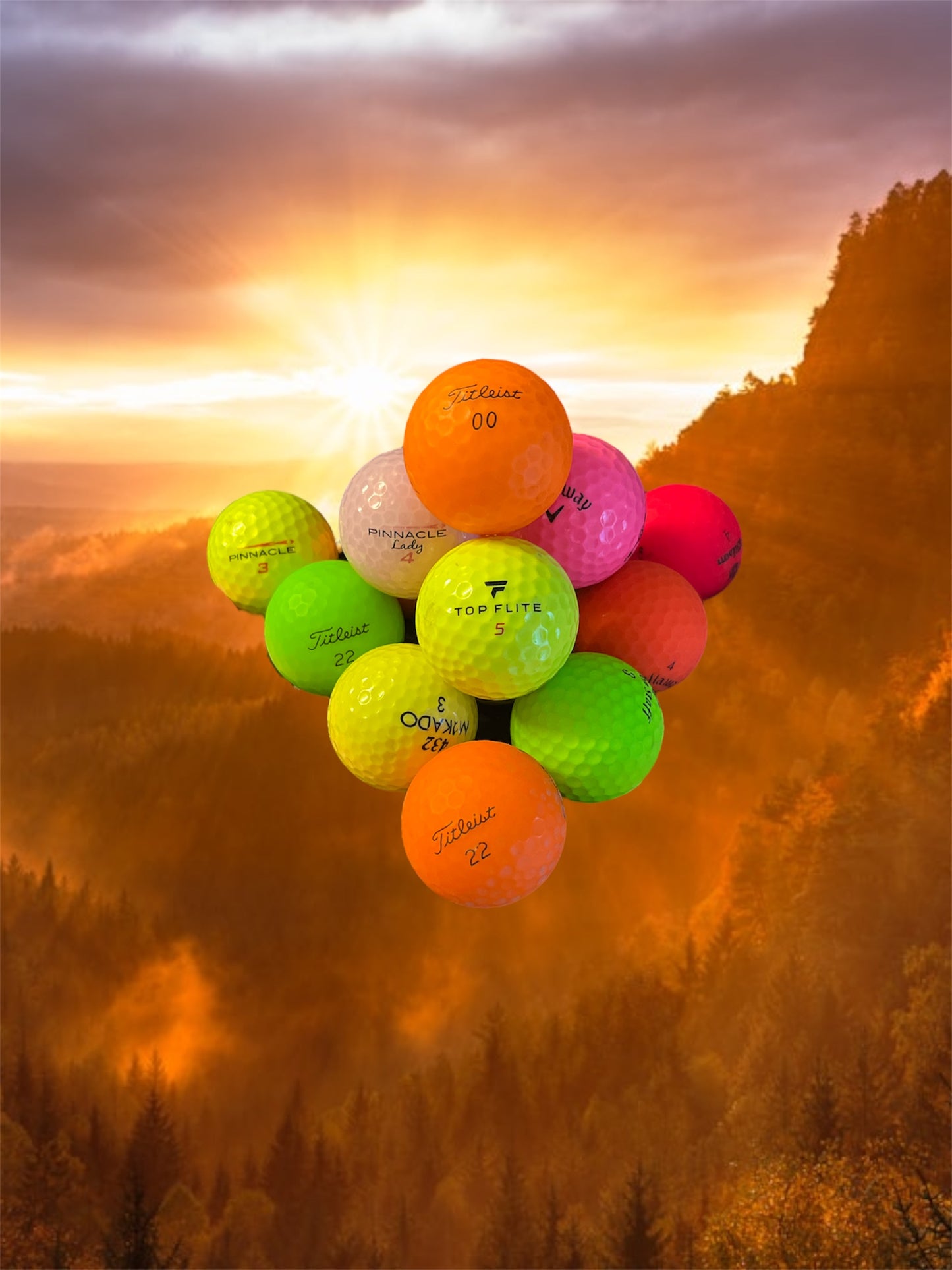 Färgade golfbollar C-klass